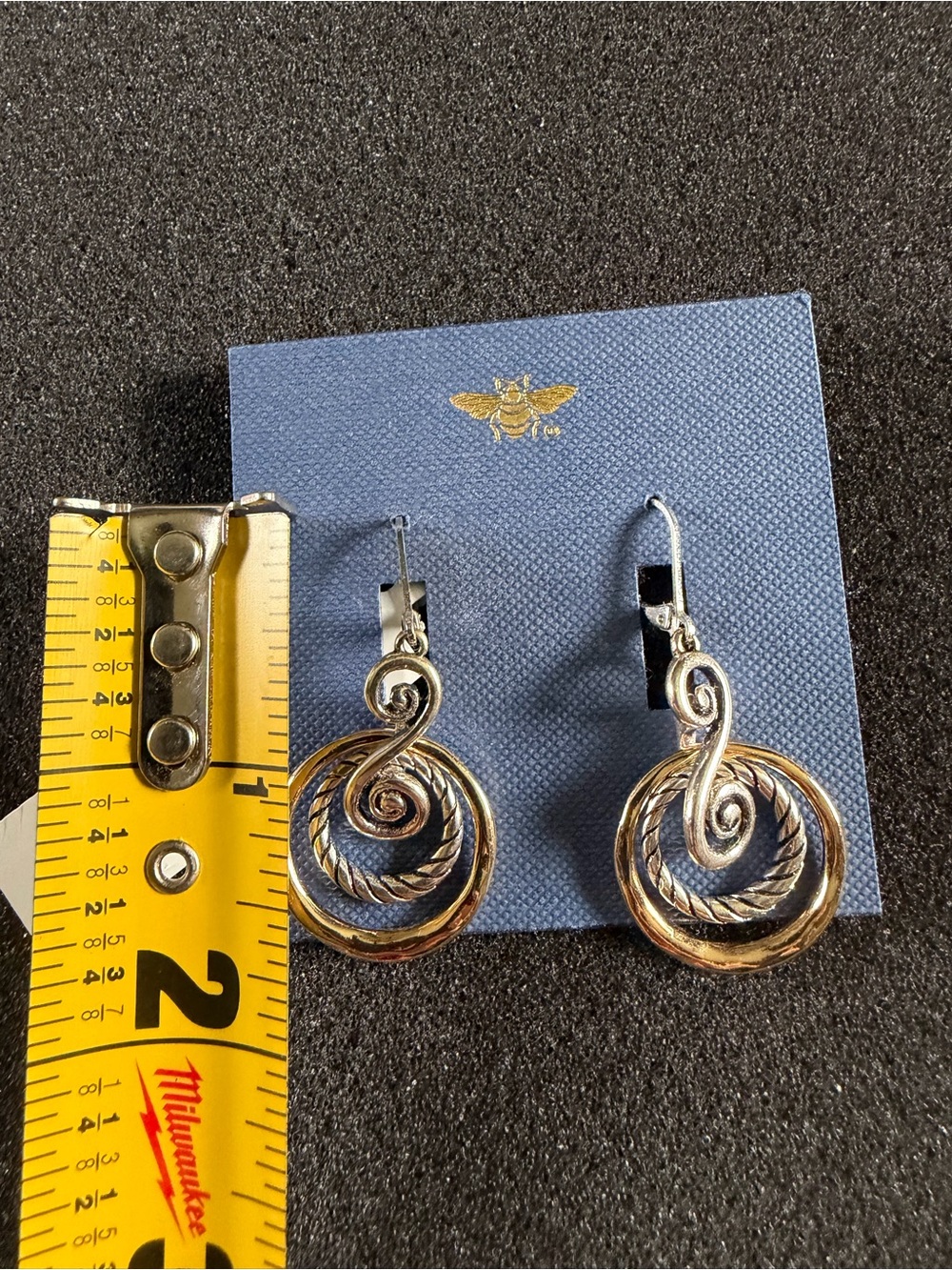 Dangling Swirl Drop Earrings - Picture 3 of 4
